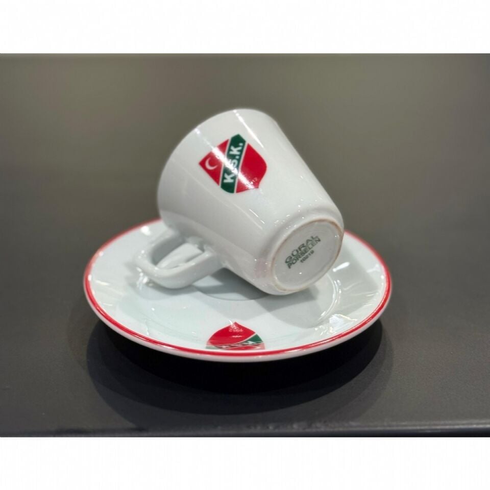 ARMA İNCE ŞERİT TEKLİ PORSELEN KAHVE FİNCANI