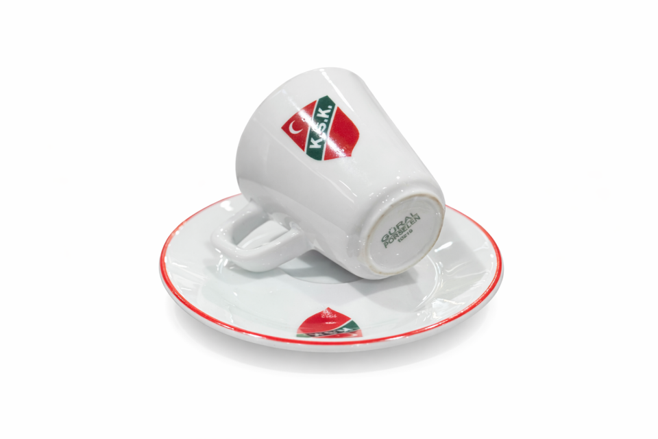 ARMA İNCE ŞERİT TEKLİ PORSELEN KAHVE FİNCANI