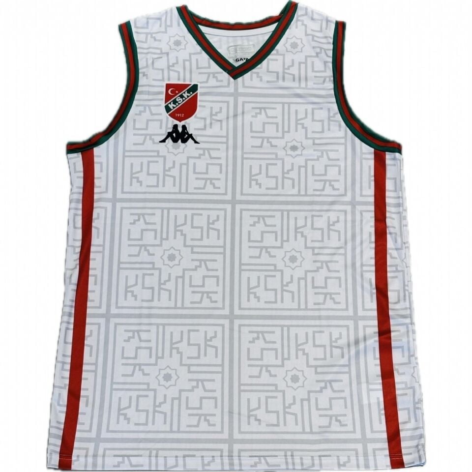 KARŞIYAKA 2024/25 KAPPA BEYAZ BASKETBOL FORMA .2XL