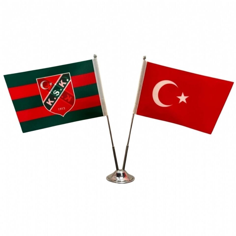15X22,5 KSK LOGO İKİLİ MASA BAYRAK
