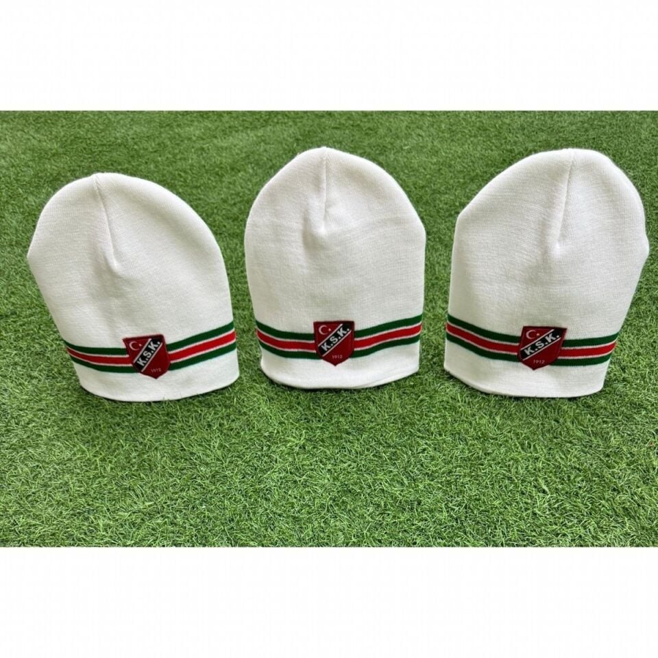 KARŞIYAKA BEYAZ ÇUBUKLU UNİSEX BERE