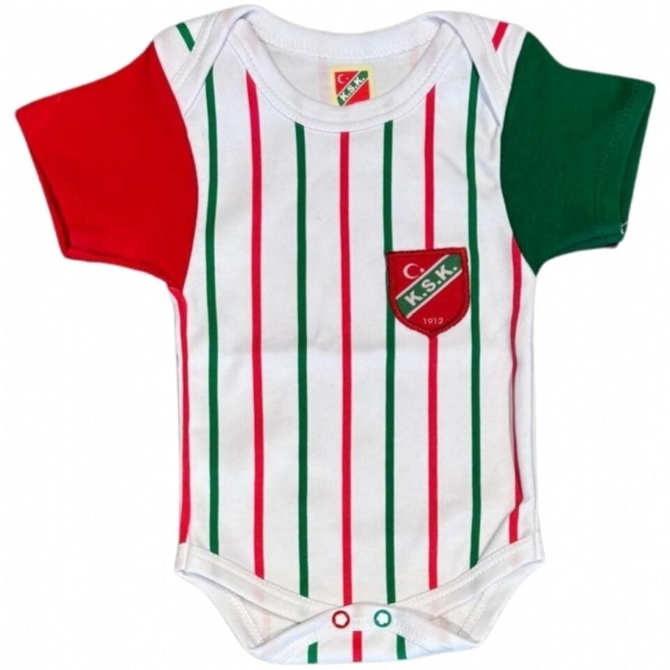 BEYAZ YEŞİL KIRMIZI ÇİZGİLİ BODY 6-9