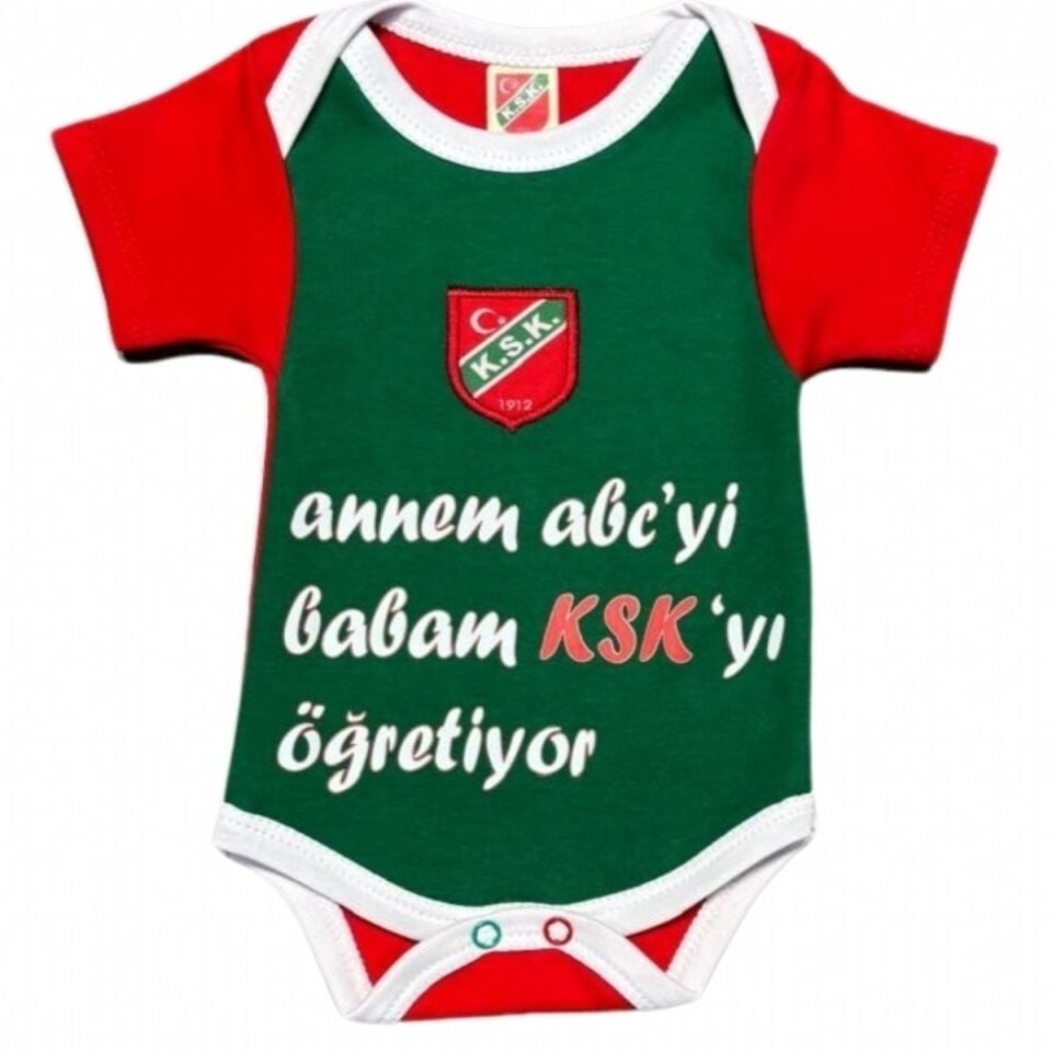 ANNEM ABCYİ BABAM KSK YI ÖĞRETİYOR YEŞİL BODY 9-12
