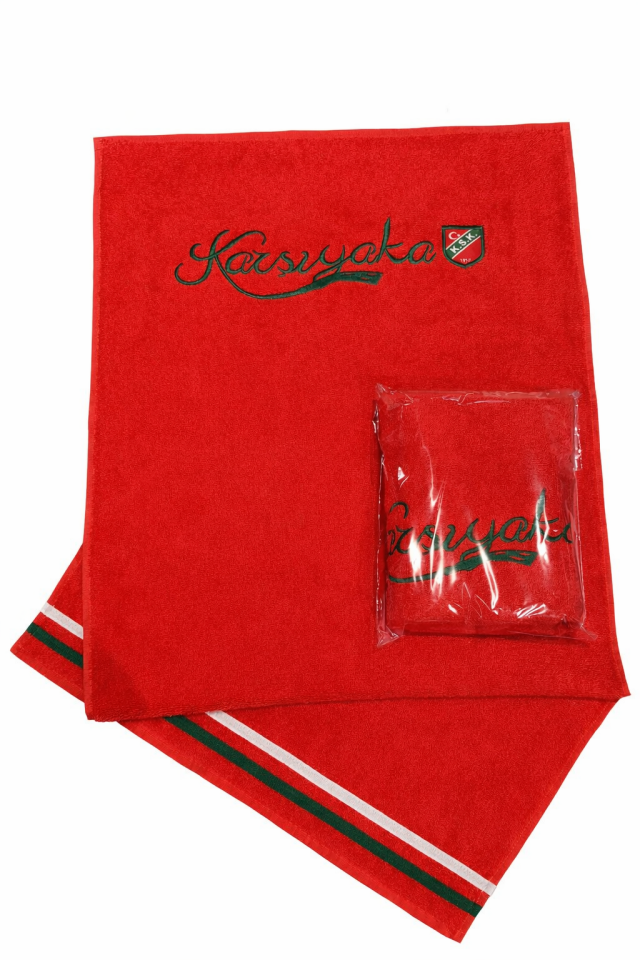 KARŞIYAKA KIRMIZI EL VE YÜZ HAVLUSU