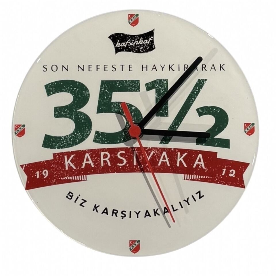 BİZ KARŞIYAKALIYIZ YUVARLAK DUVAR SAATİ 20cmxc20cm Y2