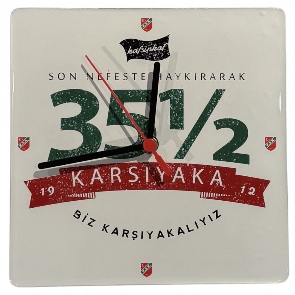 BİZ KARŞIYAKALIYIZ KARE DUVAR SAATİ 20cmx20cm K1