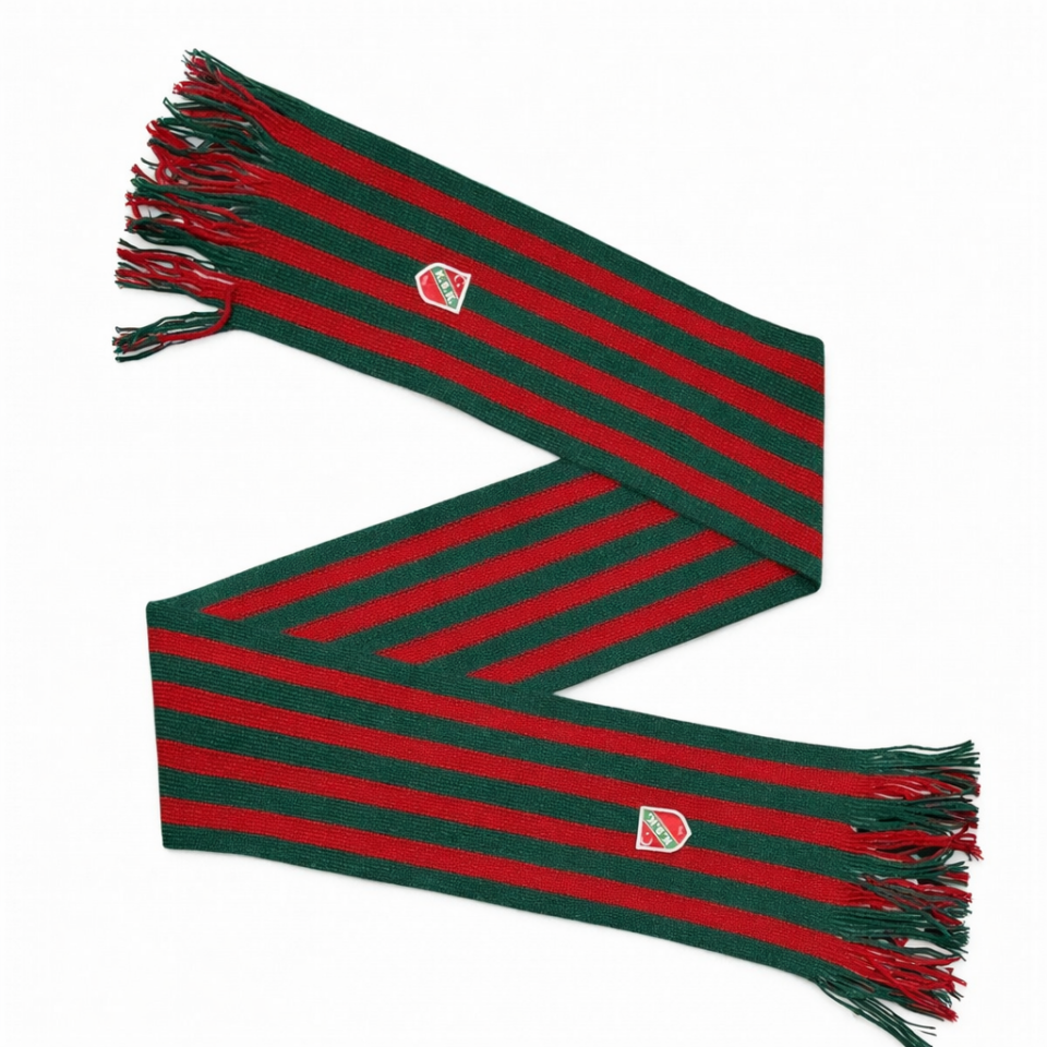 KARŞIYAKA YEŞİL KIRMIZI ŞERİTLİ UNISEX DOKUMA ATKI