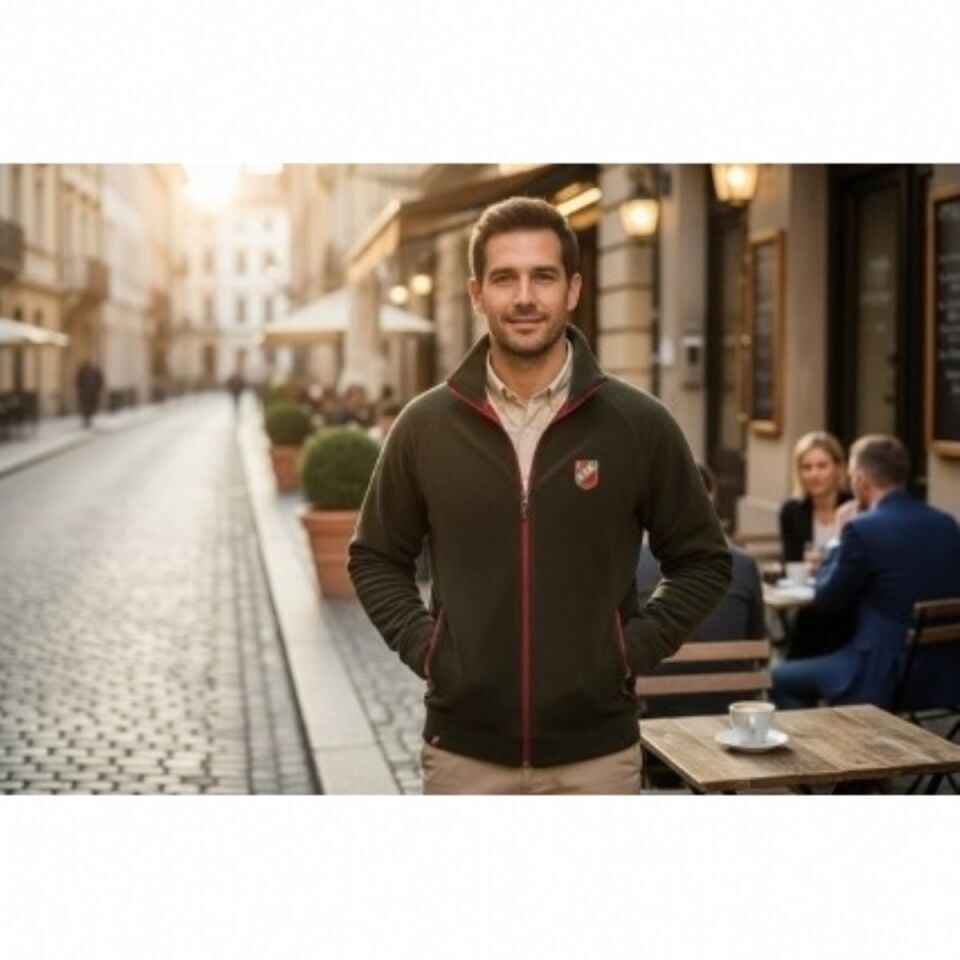 KARŞIYAKA NAKIŞ LOGO HAKİ  POLAR FERMUARLI SWEATSHIRT