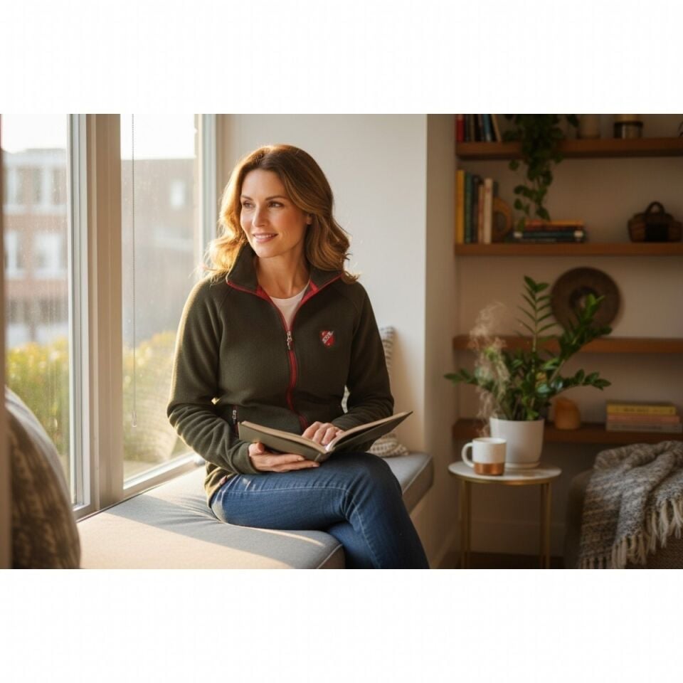 KARŞIYAKA NAKIŞ LOGO HAKİ  POLAR FERMUARLI SWEATSHIRT B. 4XL